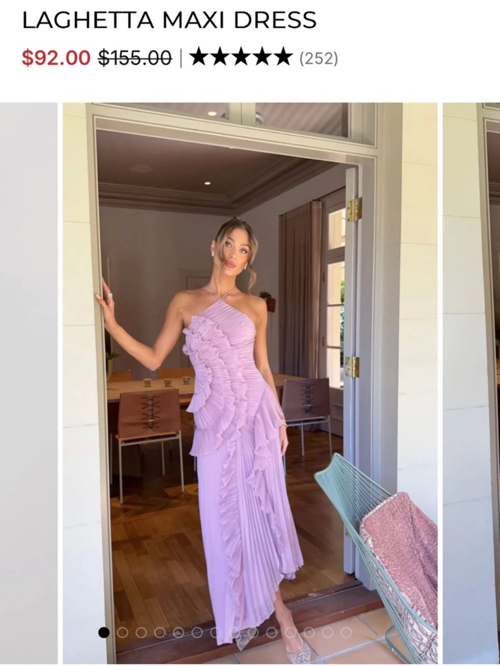 One-Shoulder Ruffle Maxi Dress in Lavender